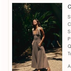NWT Free People brown/white Cecelia Sundress Tie Strap Resort Wear